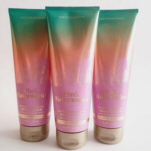 3 Pc Set Bath & Body Works Pink Watermelon 8 oz. Ultimate Hydration Body Cream